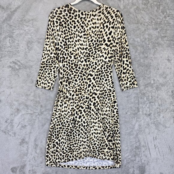 Karen Kane Dress Womens Small Animal Print Safari Cascade Wrap Cheetah 3/4 - Picture 12 of 12